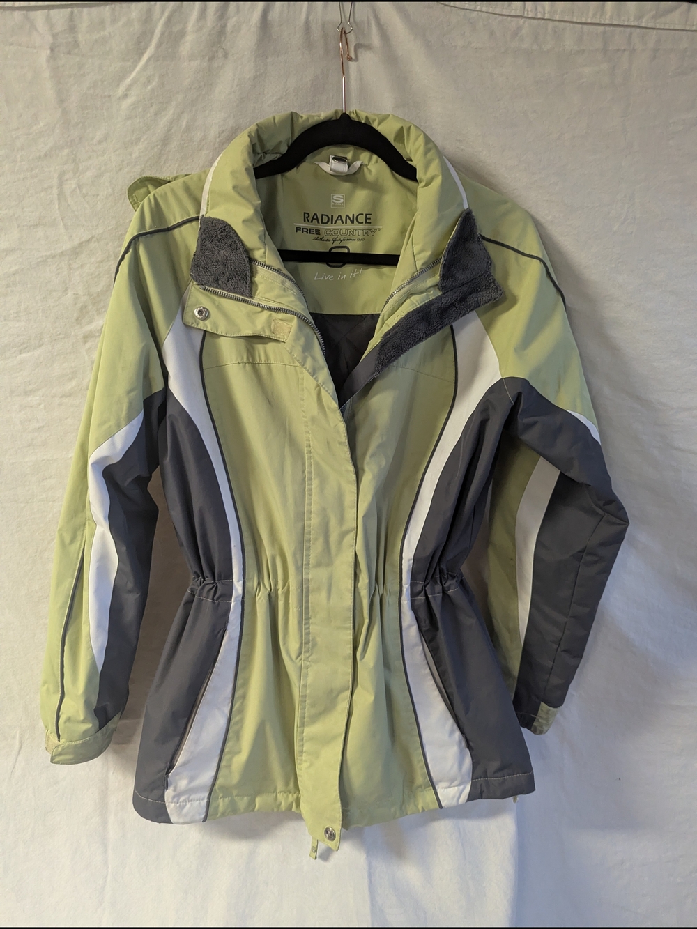 Free Country Light Green, Gray & White Women's Ski Jacket - Radiance